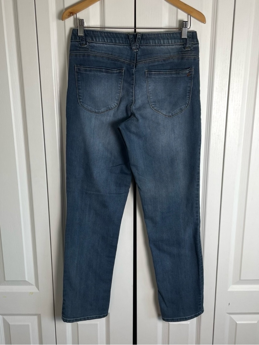 Wit & Wisdom Jeans Women’s 6 Blue Straight Leg Ab Solution Stretch Mid Rise Fade - Picture 4 of 11